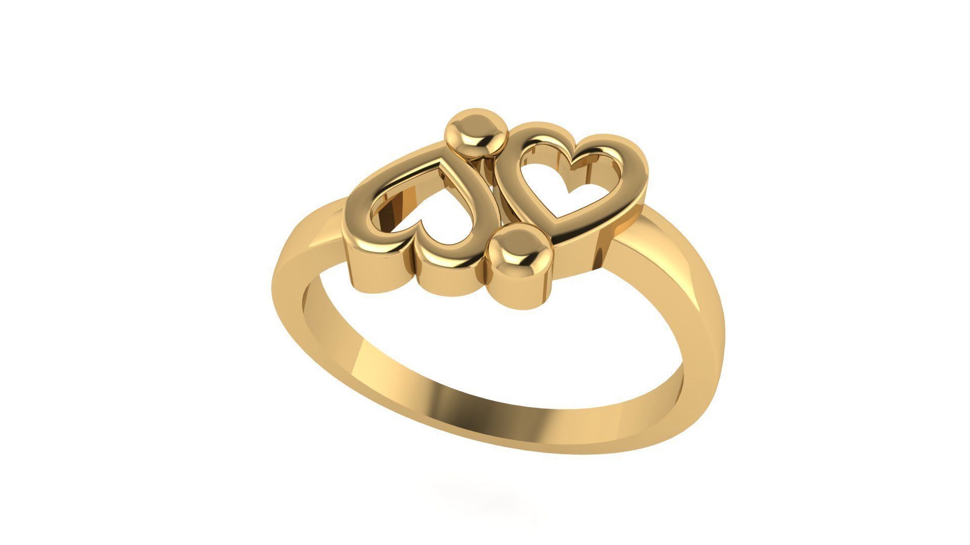 Double Heart Ring Free 3D print model_3