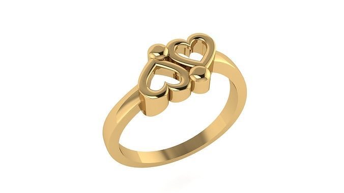 Double Heart Ring Free 3D print model