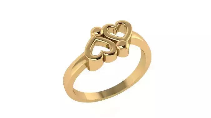 Double Heart Ring Free 3D print model