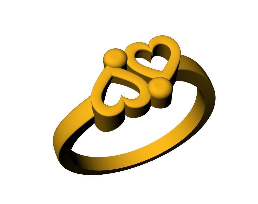Double Heart Ring Free 3D print model_8
