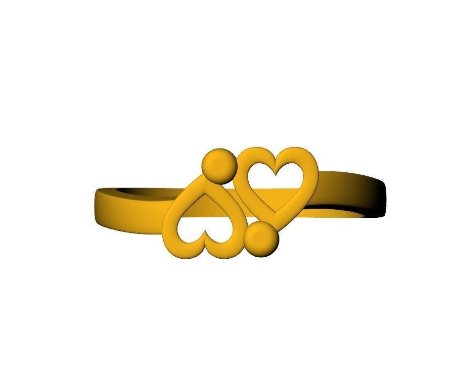 Double Heart Ring Free 3D print model_6