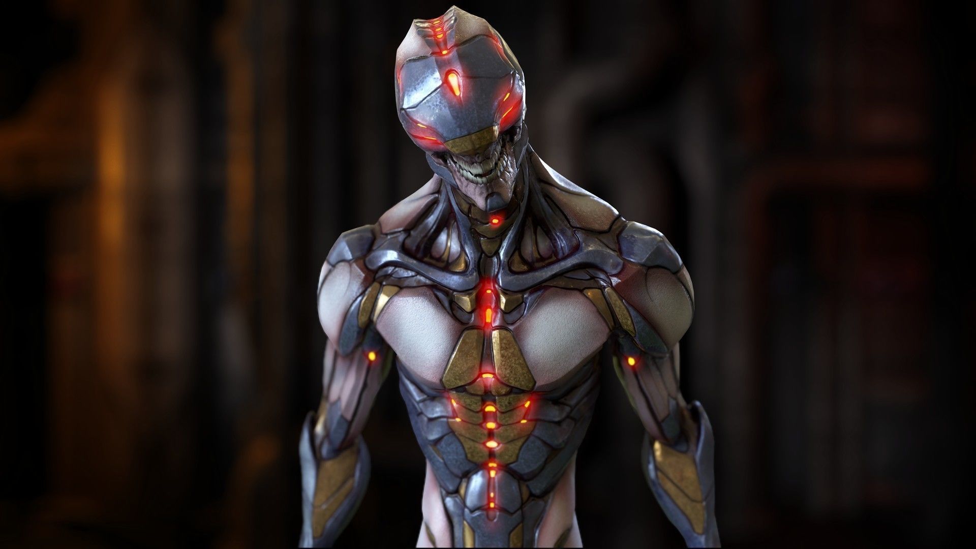 Free Biomechanical Mutant Free low-poly 3D model_1