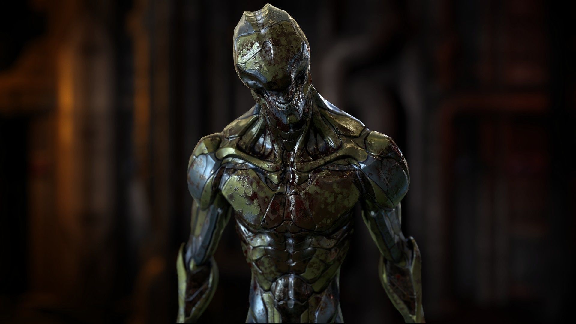 Free Biomechanical Mutant Free low-poly 3D model_8