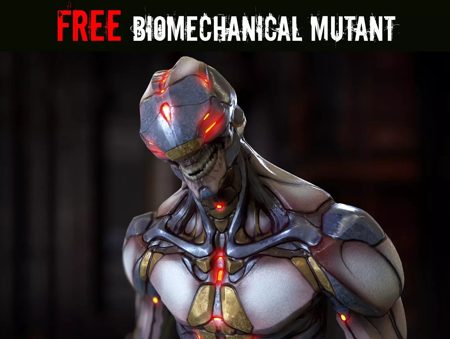 Free Biomechanical Mutant Free low-poly 3D model_0