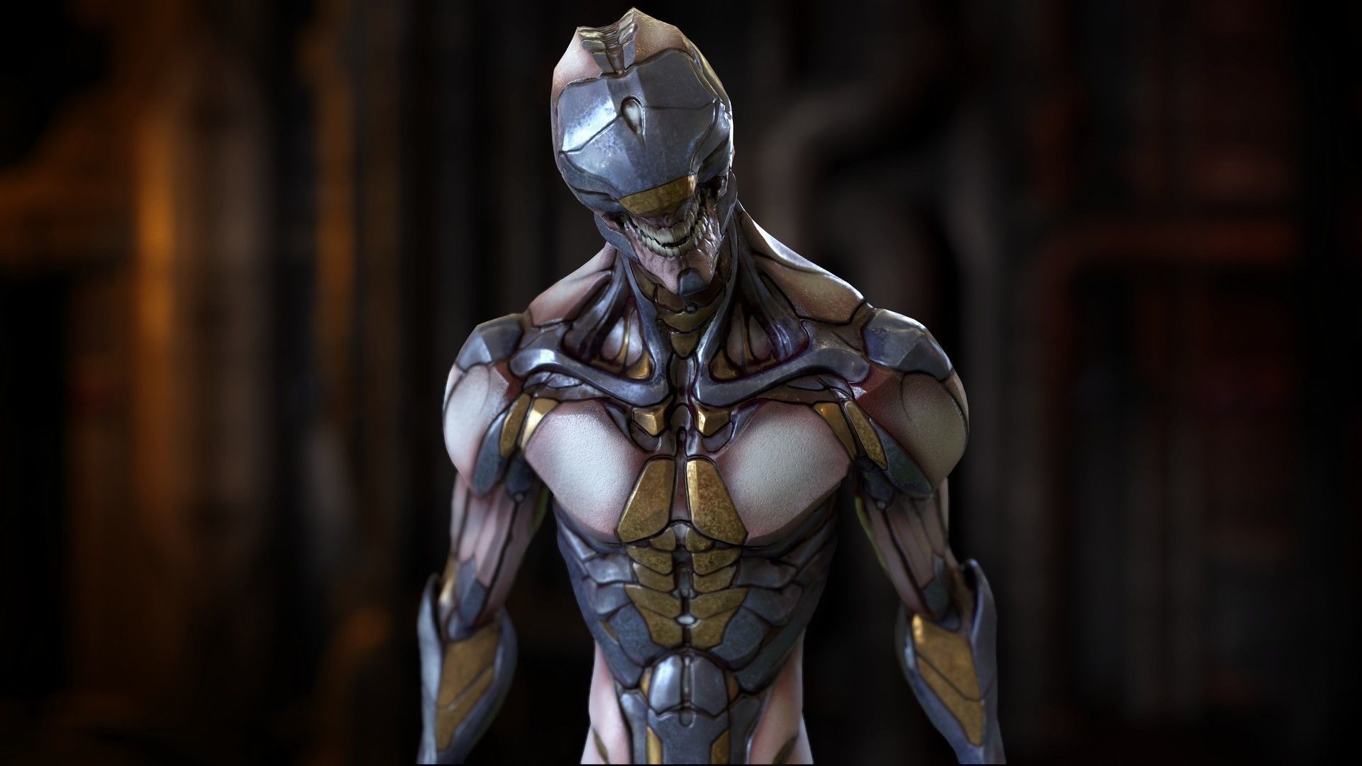 Free Biomechanical Mutant Free low-poly 3D model_3