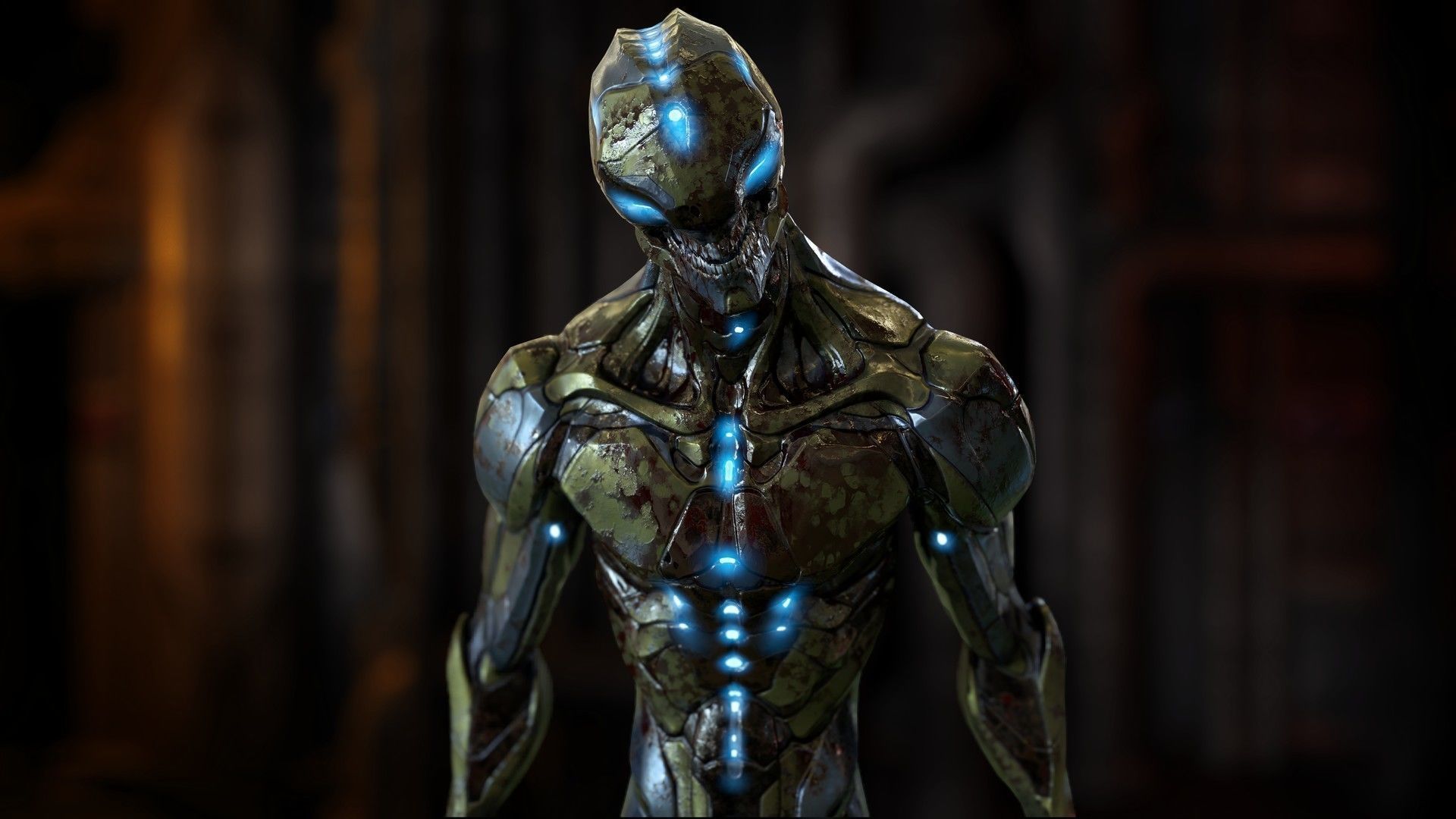 Free Biomechanical Mutant Free low-poly 3D model_6