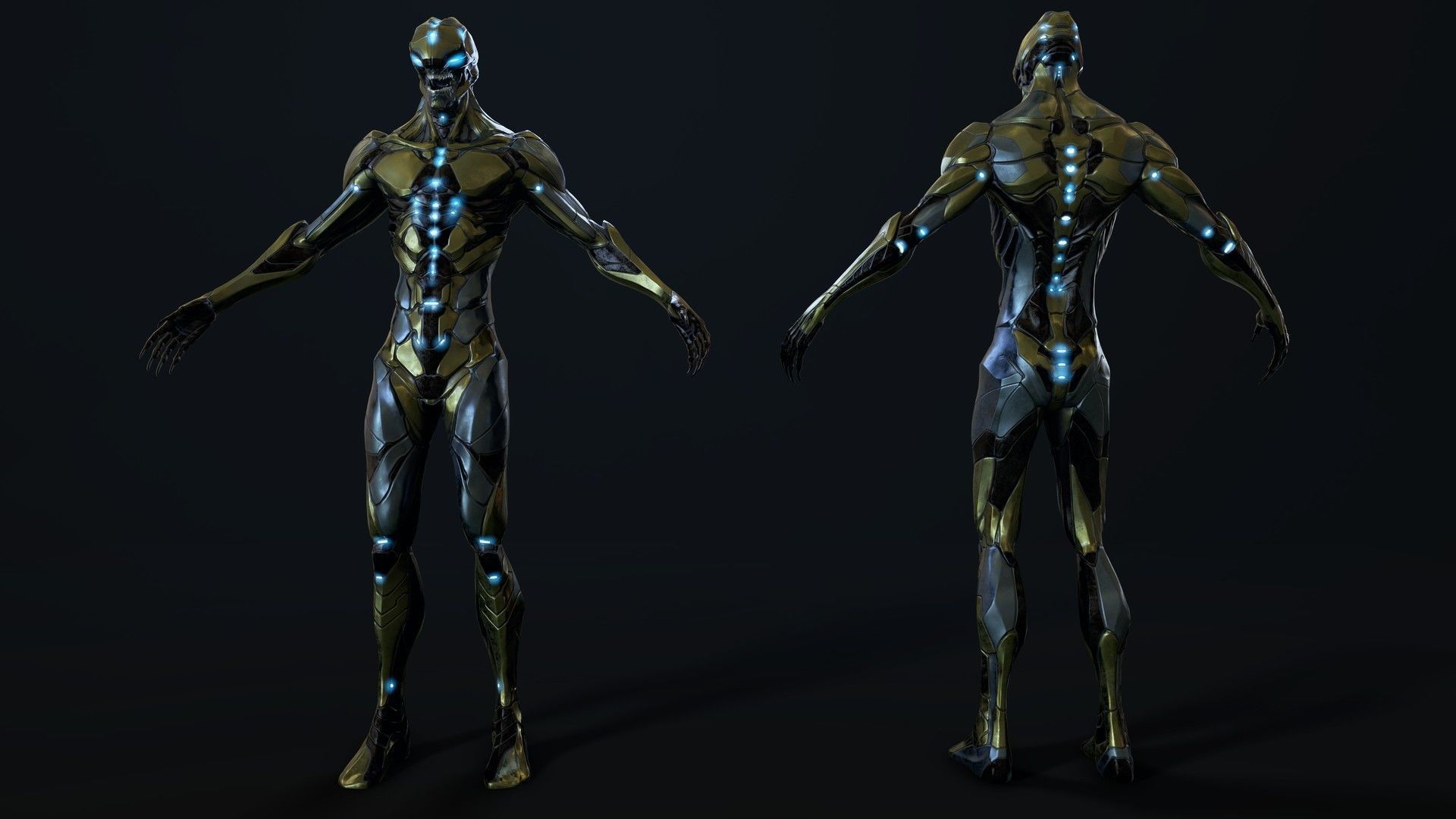 Free Biomechanical Mutant Free low-poly 3D model_10