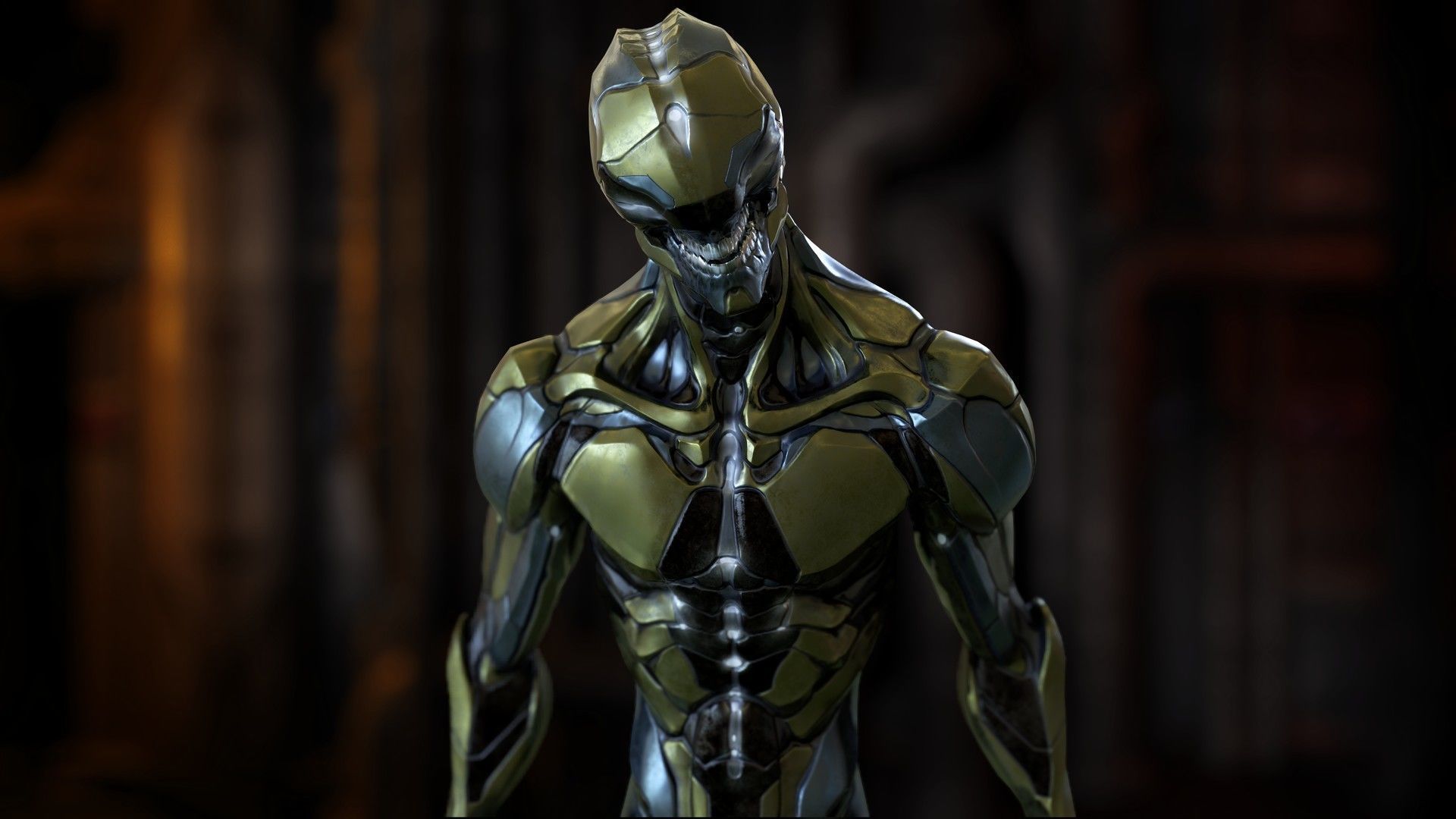Free Biomechanical Mutant Free low-poly 3D model_7