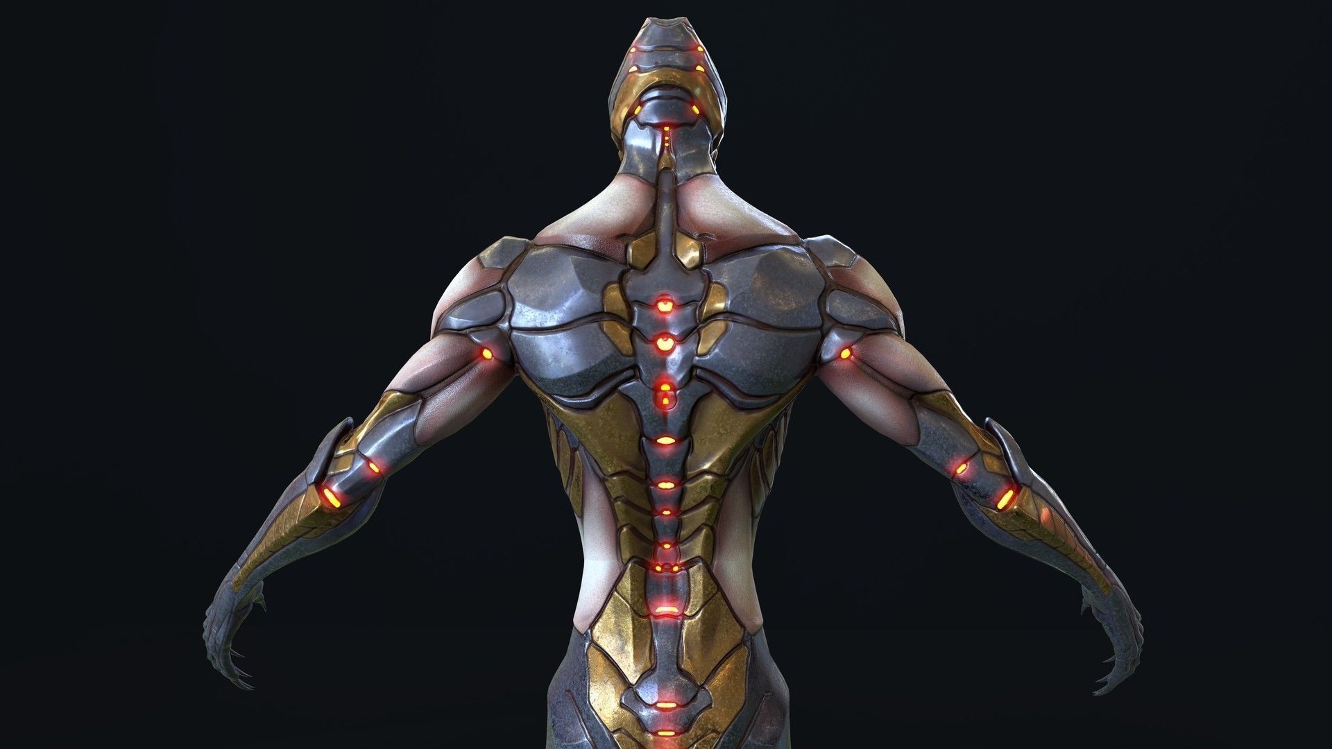 Free Biomechanical Mutant Free low-poly 3D model_13