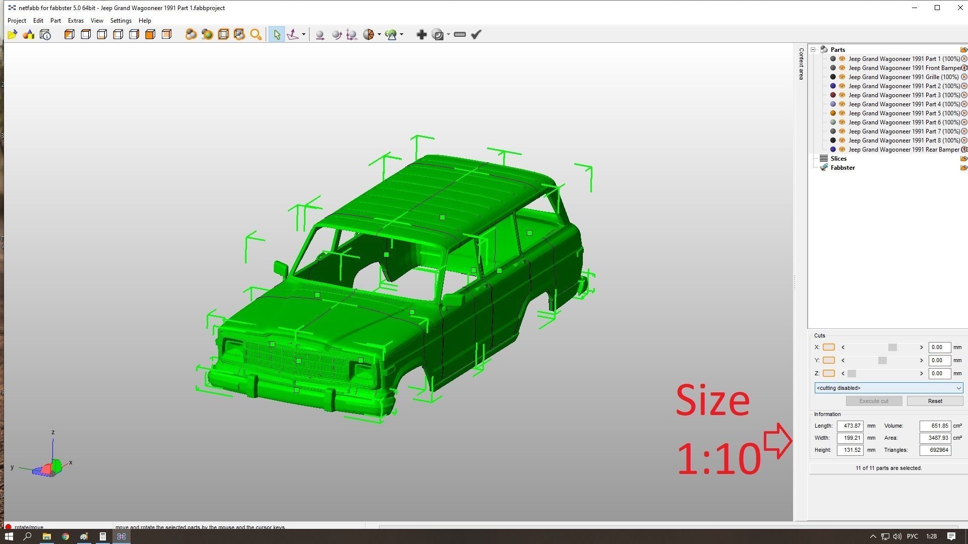 Jeep Grand Wagoneer 1991 Body For Print 3D print model_9