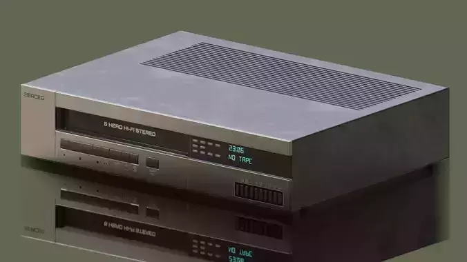 Old VHS recorder Low-poly 3D model
