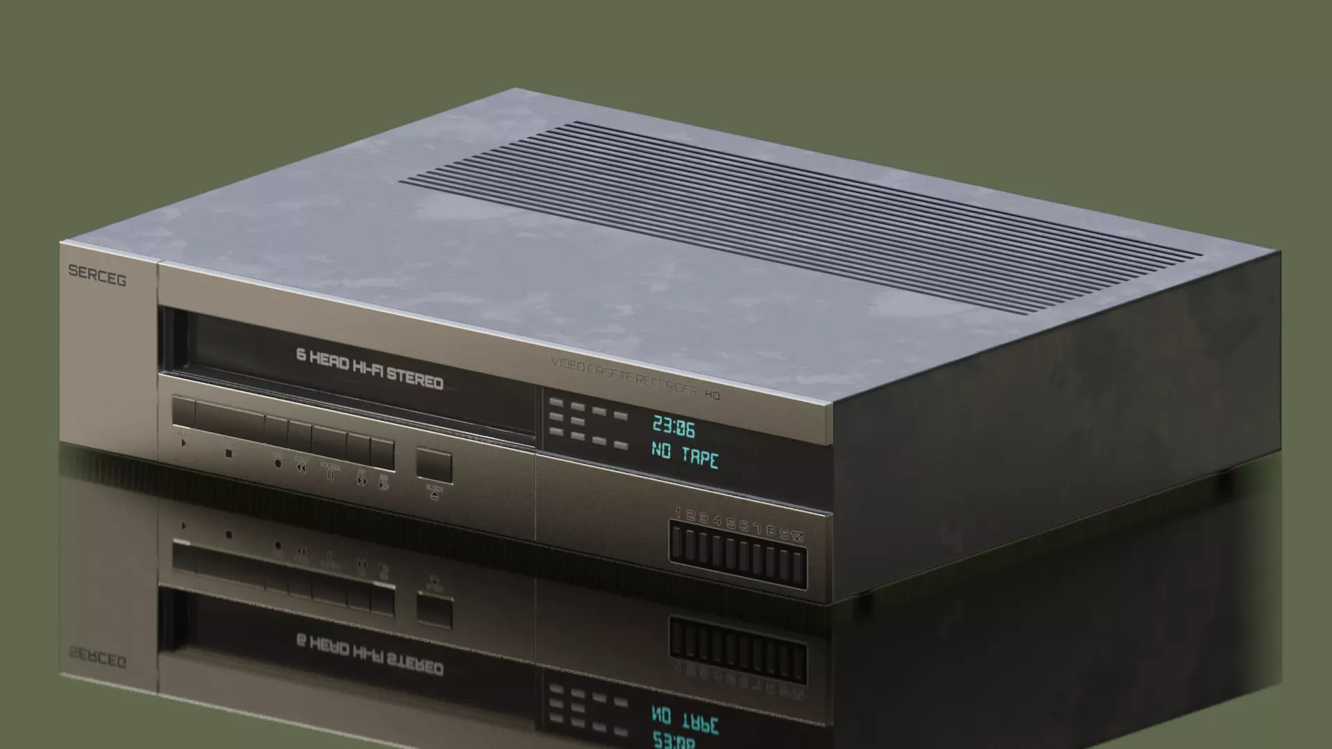 Old VHS recorder Low-poly 3D model