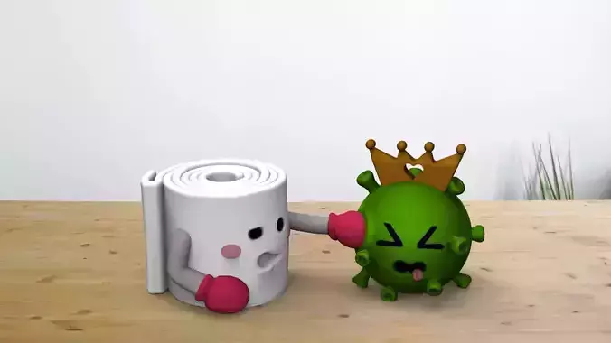 TOILET PAPER VS COVID19 easy printing 3D print model