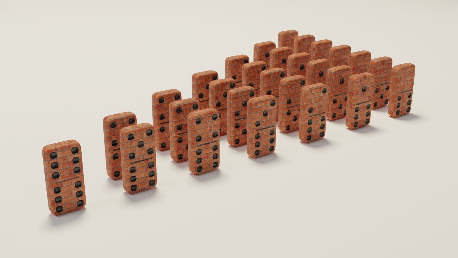 Domino Brick Low-poly 3D model_3