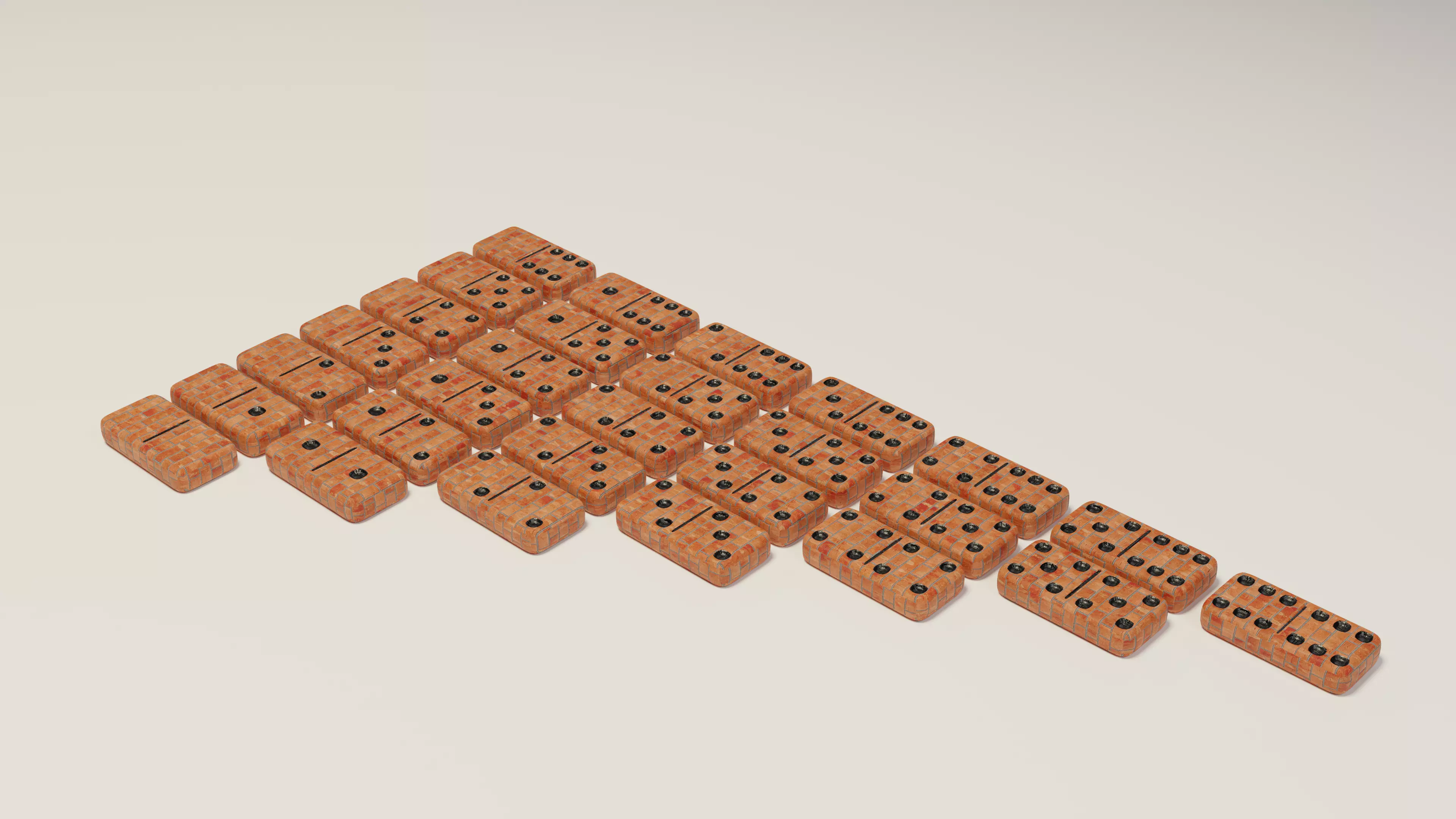 Domino Brick Low-poly 3D model_0