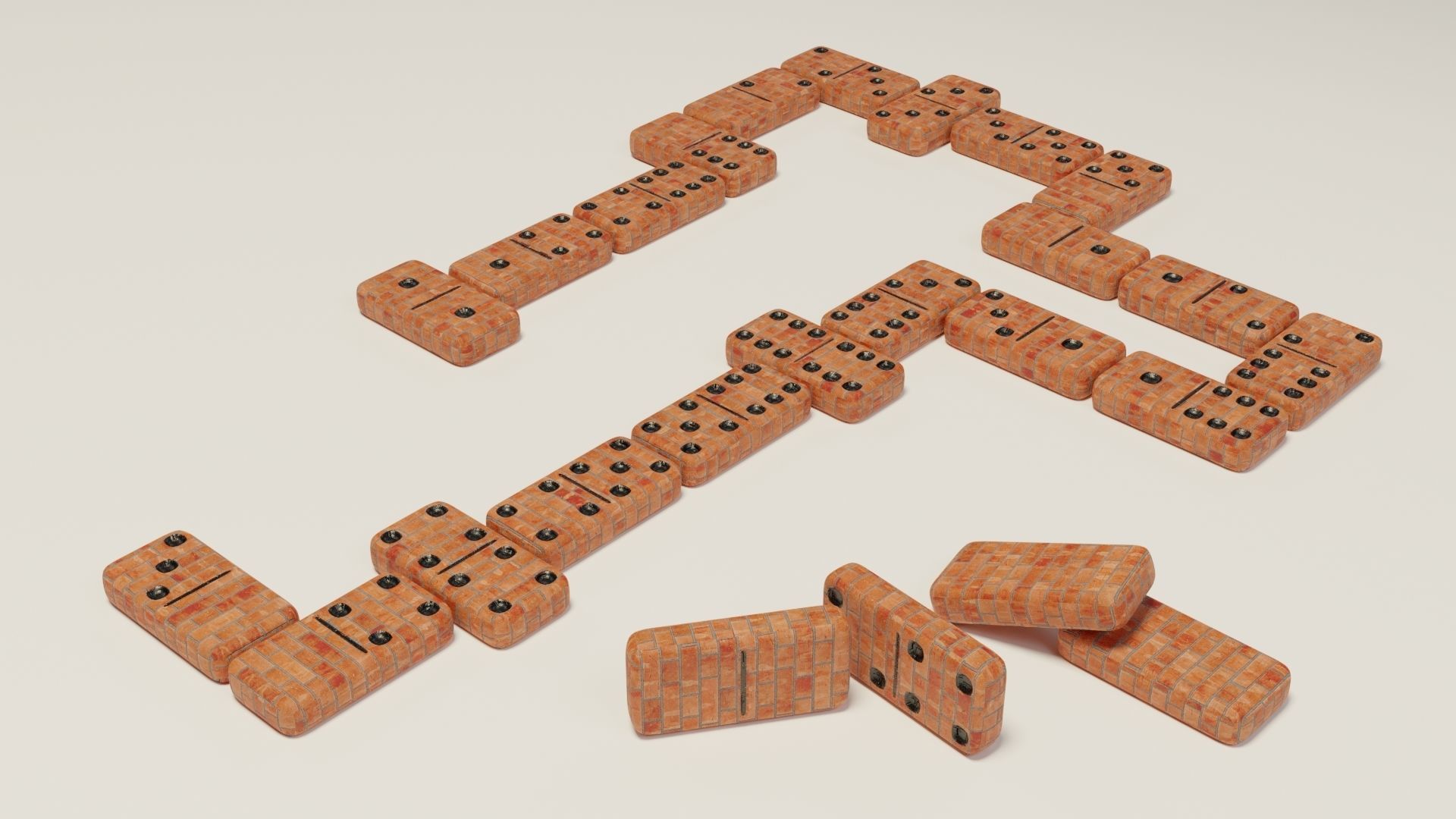Domino Brick Low-poly 3D model_4