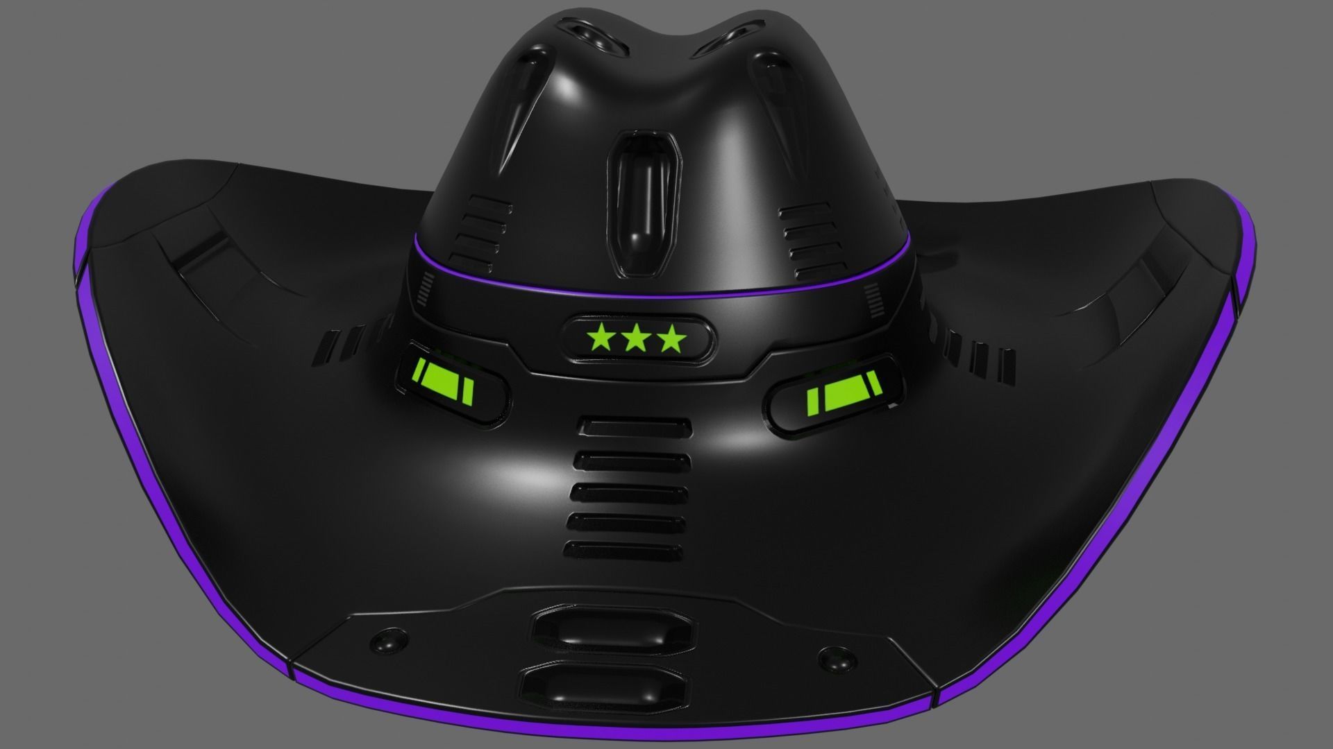 Space Cowboy Hat 3D model_3