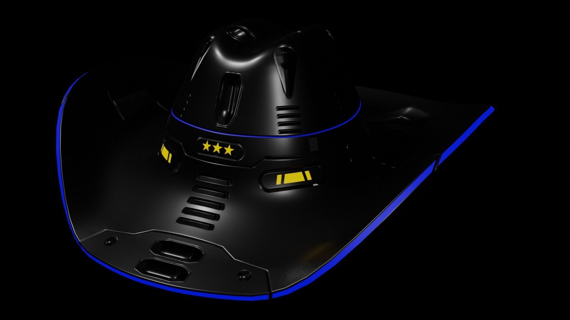 Space Cowboy Hat 3D model_5