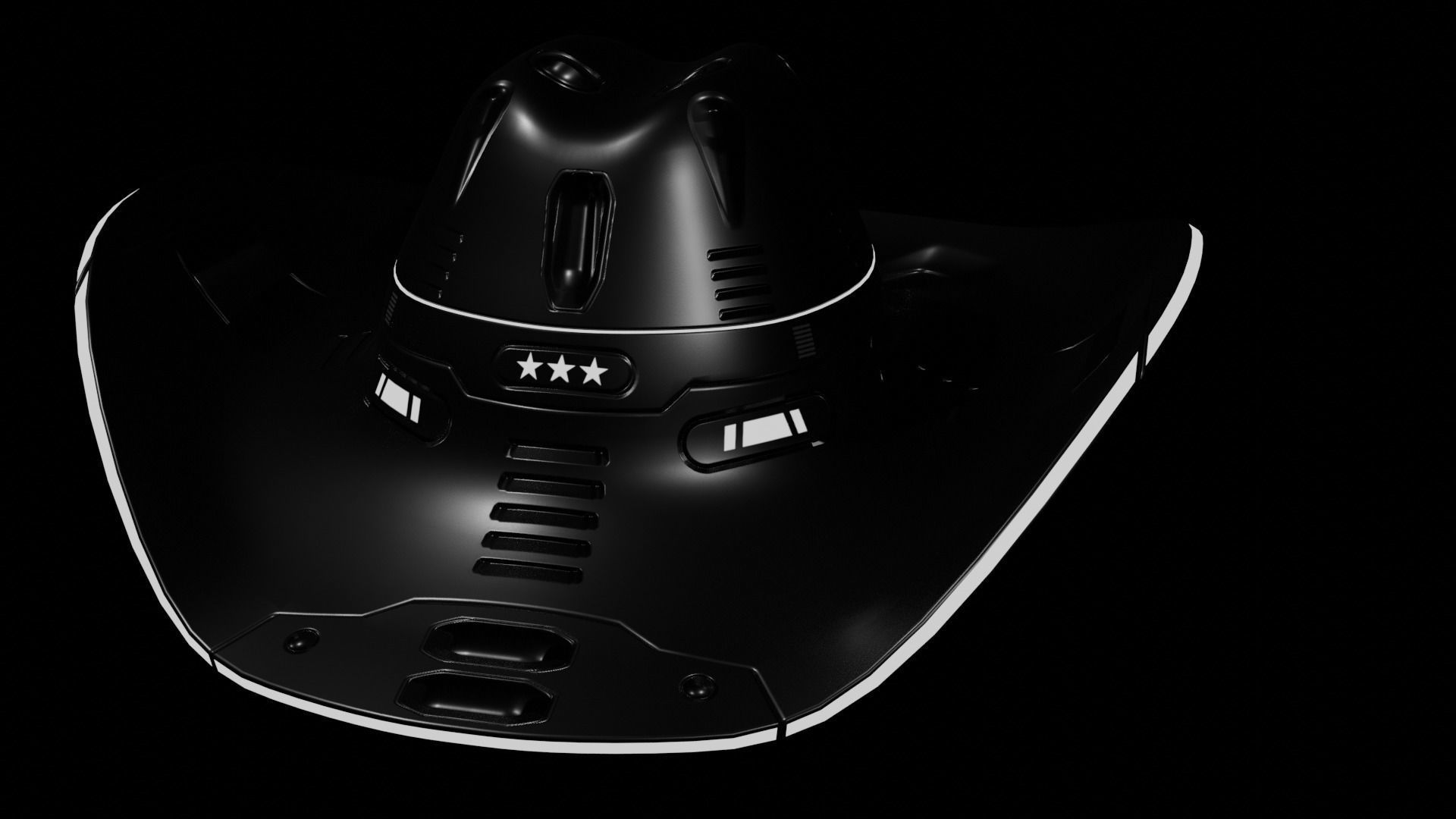 Space Cowboy Hat 3D model_13