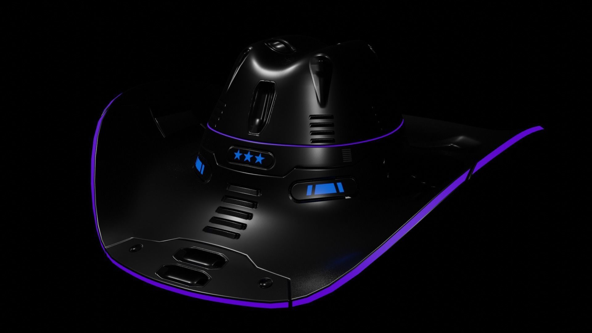Space Cowboy Hat 3D model_6