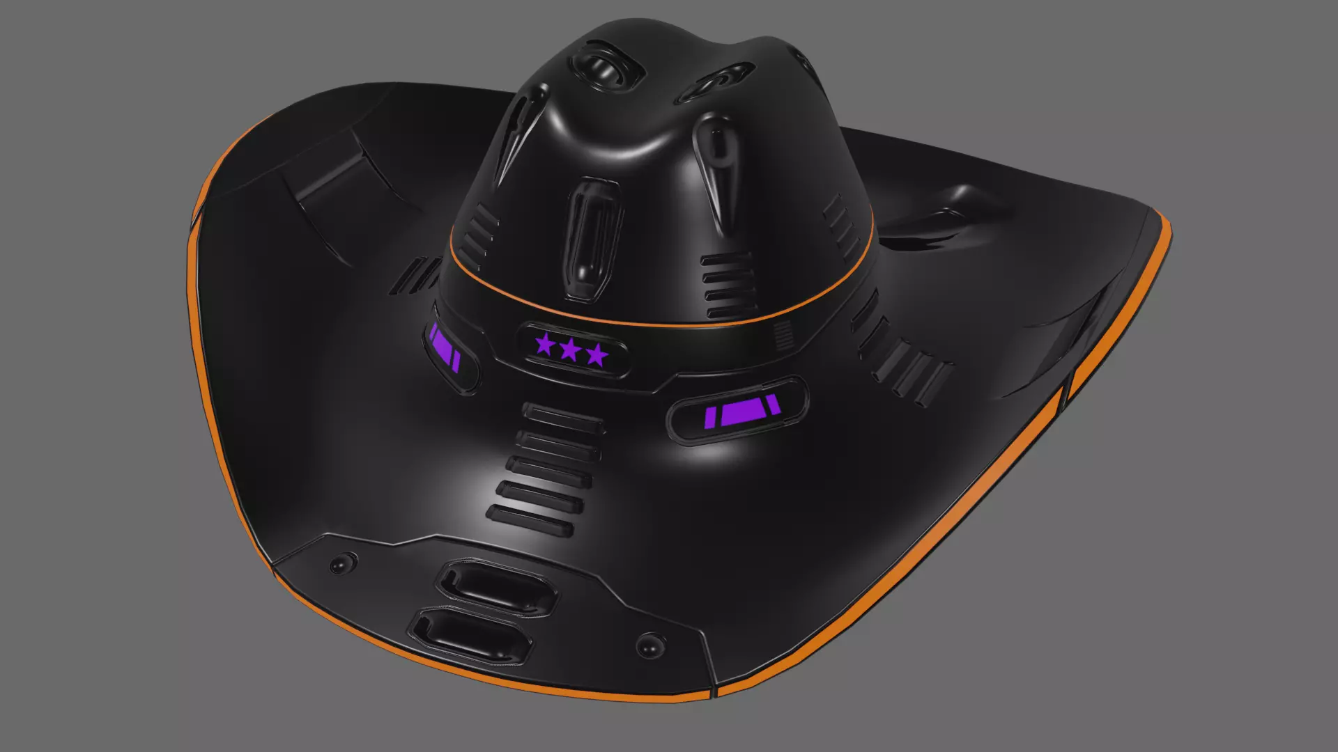 Space Cowboy Hat 3D model_0