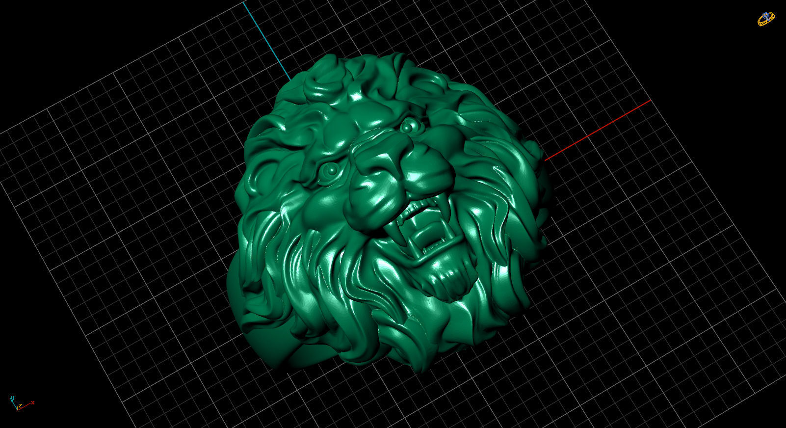 ring lion 3D print model_11