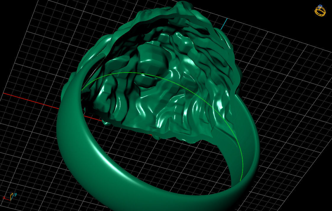 ring lion 3D print model_6