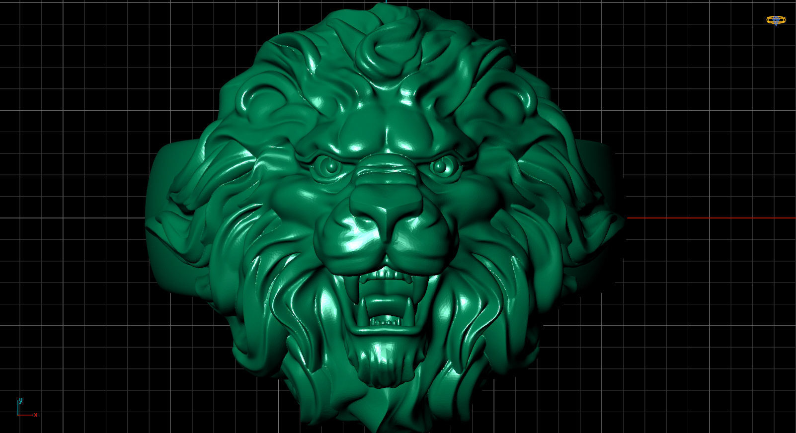 ring lion 3D print model_10