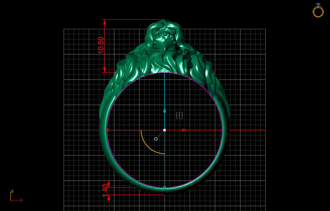 ring lion 3D print model_9