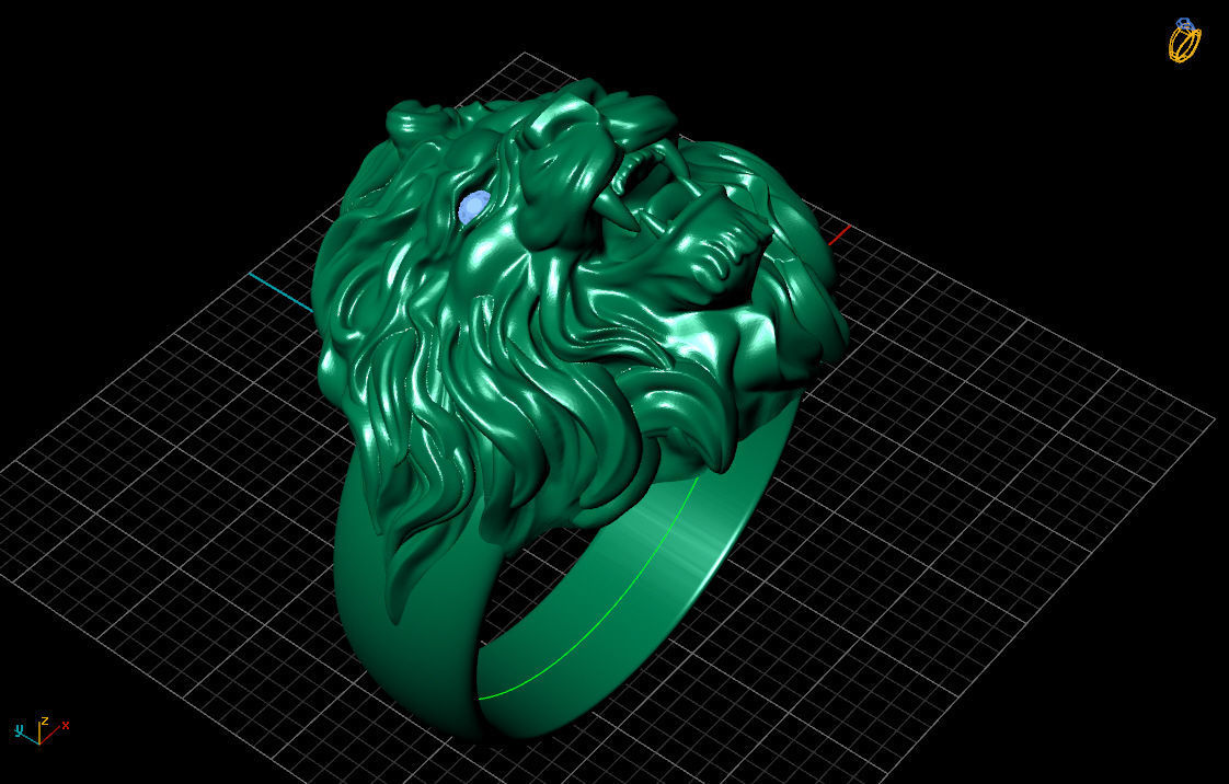 ring lion 3D print model_5