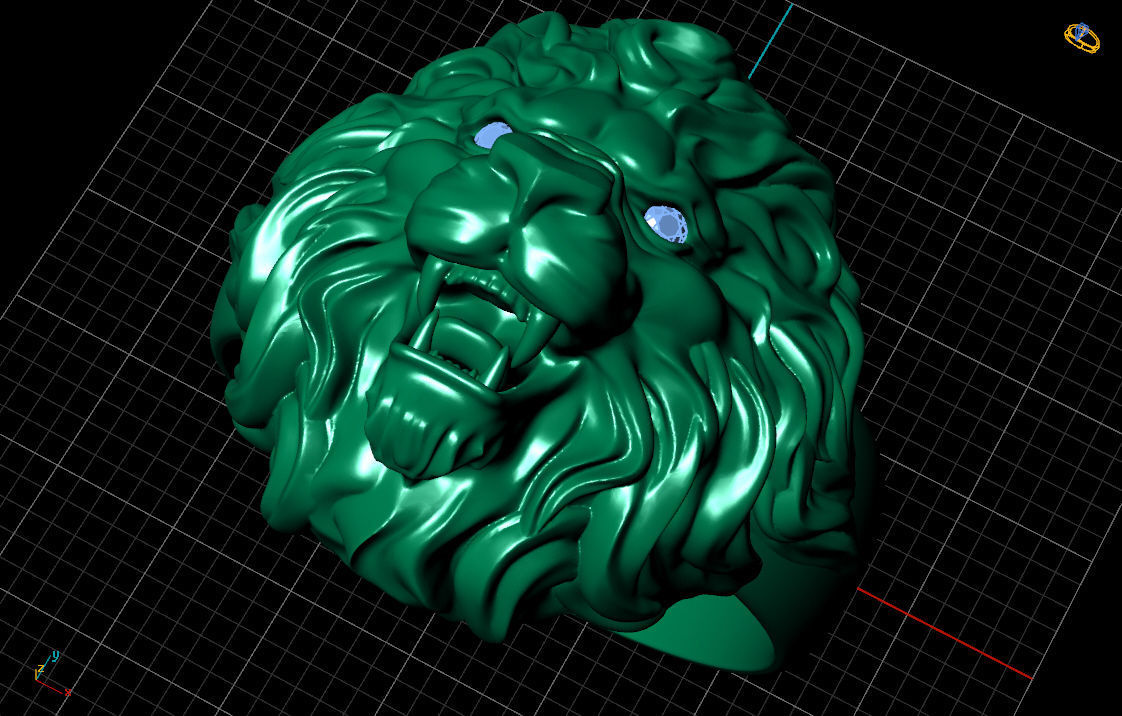 ring lion 3D print model_8