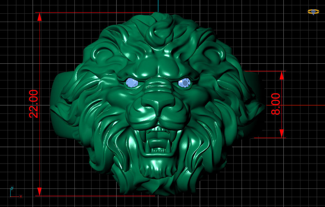 ring lion 3D print model_1