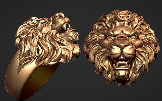 ring lion 3D print model