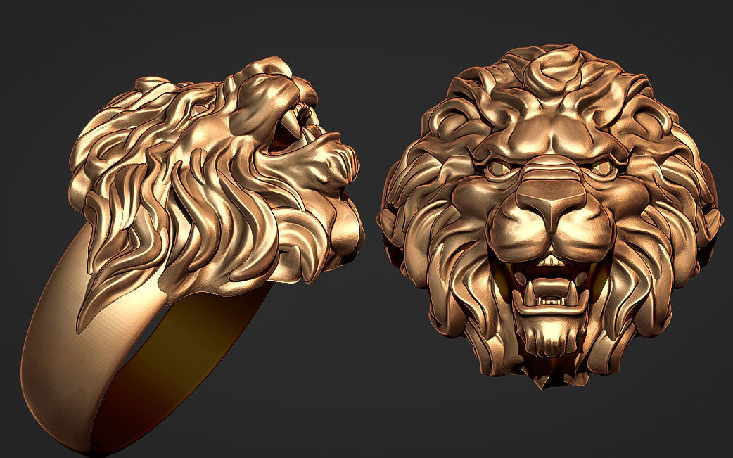 ring lion 3D print model_0
