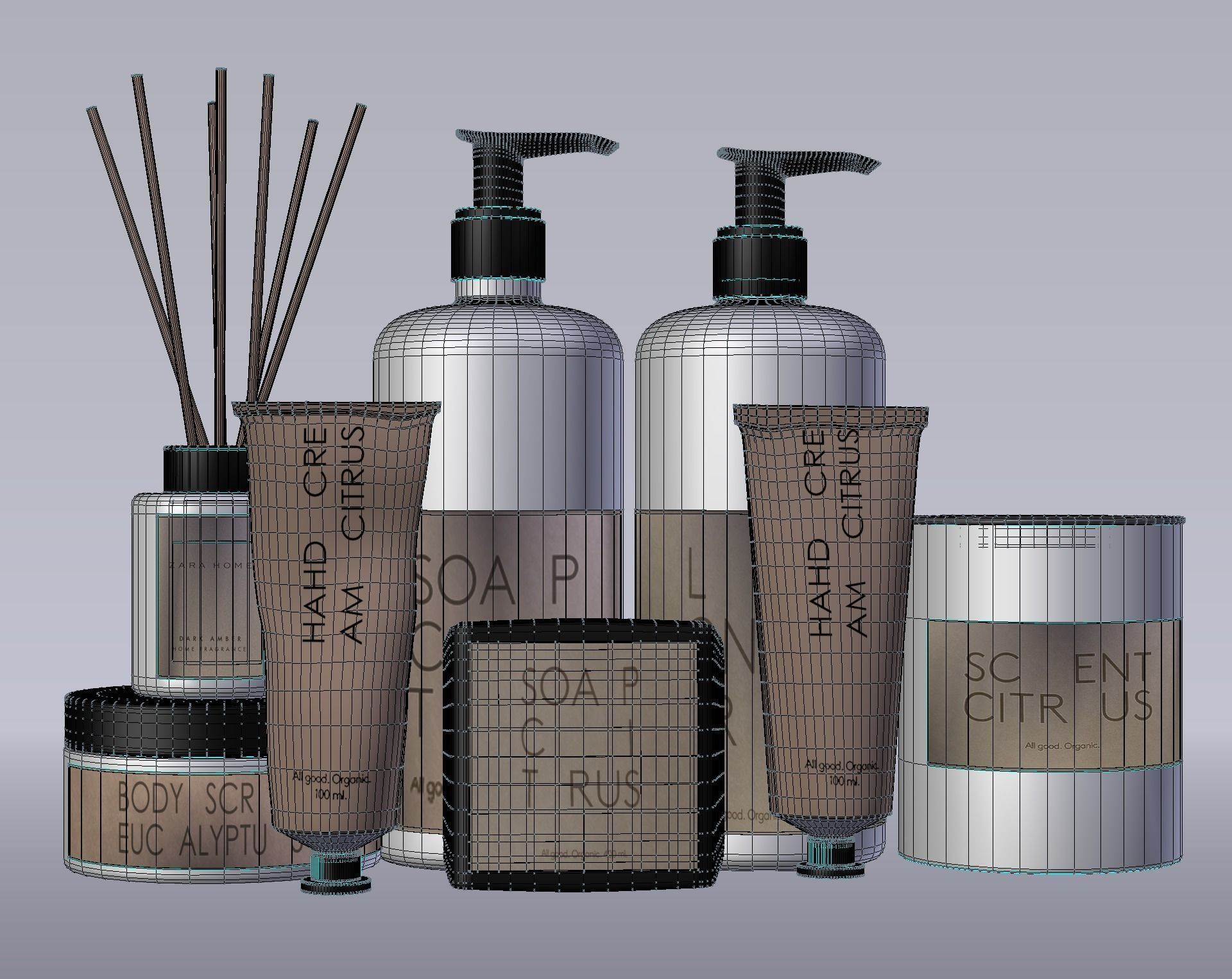 Granit Skincare Cosmetics Low-poly 3D model_5
