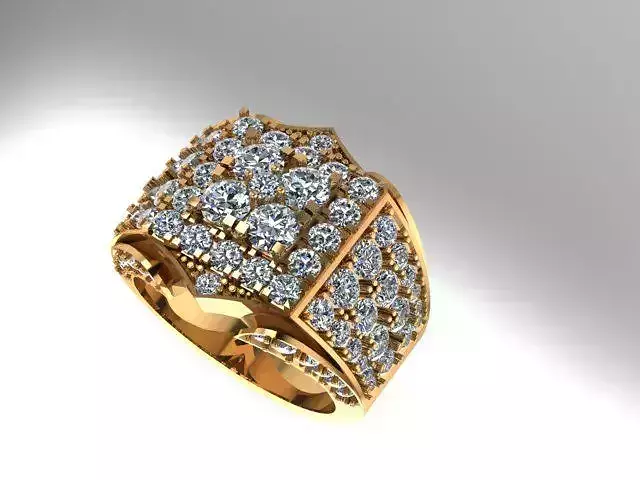 Man ring with diamond or gemstone
