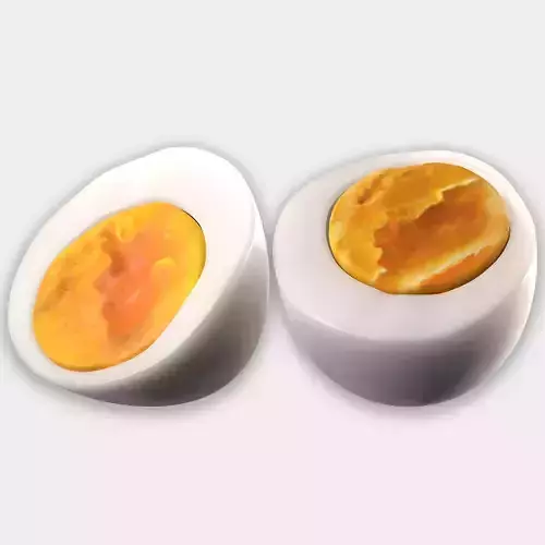 Photorealistic 3D Scanned Half Egg 