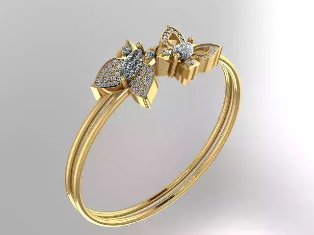Butterfly bangle with diamond or gemstone