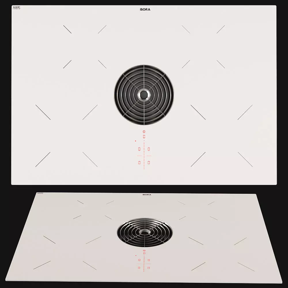 BORA PURA Hob White Low-poly 3D model_0