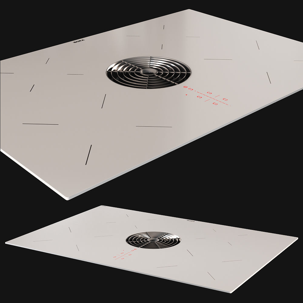 BORA PURA Hob White Low-poly 3D model_4