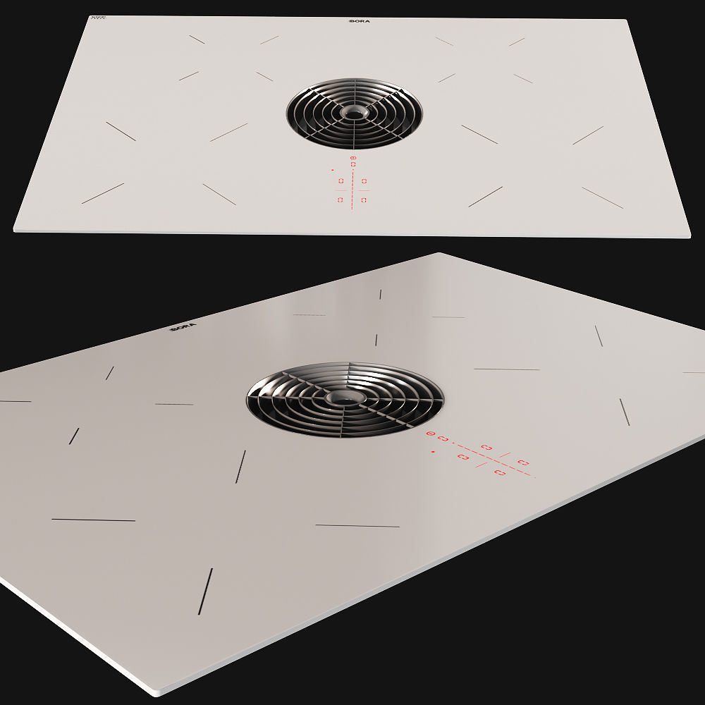 BORA PURA Hob White Low-poly 3D model_3