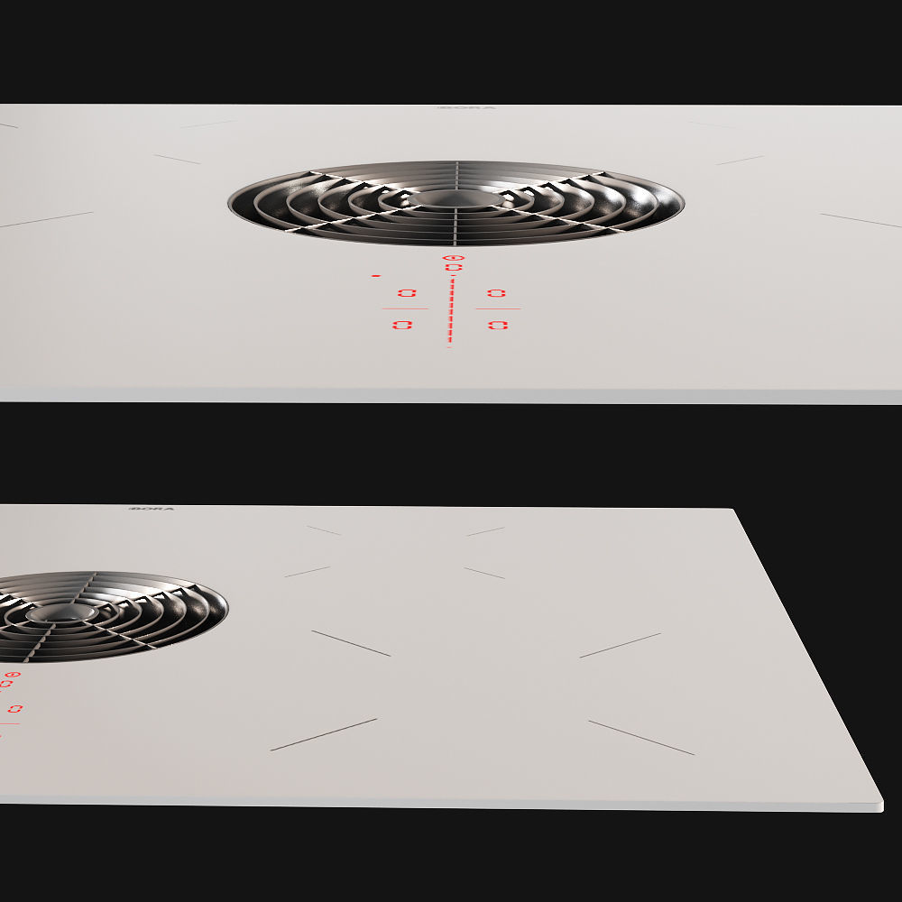 BORA PURA Hob White Low-poly 3D model_1
