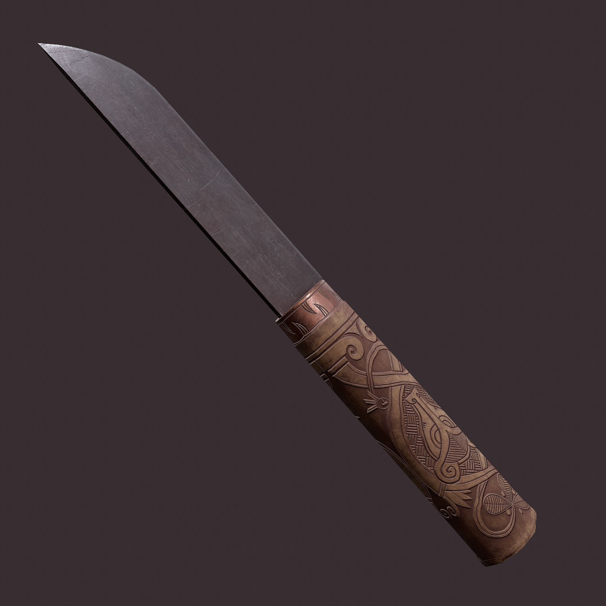 Viking Style Knife Low-poly 3D model_30