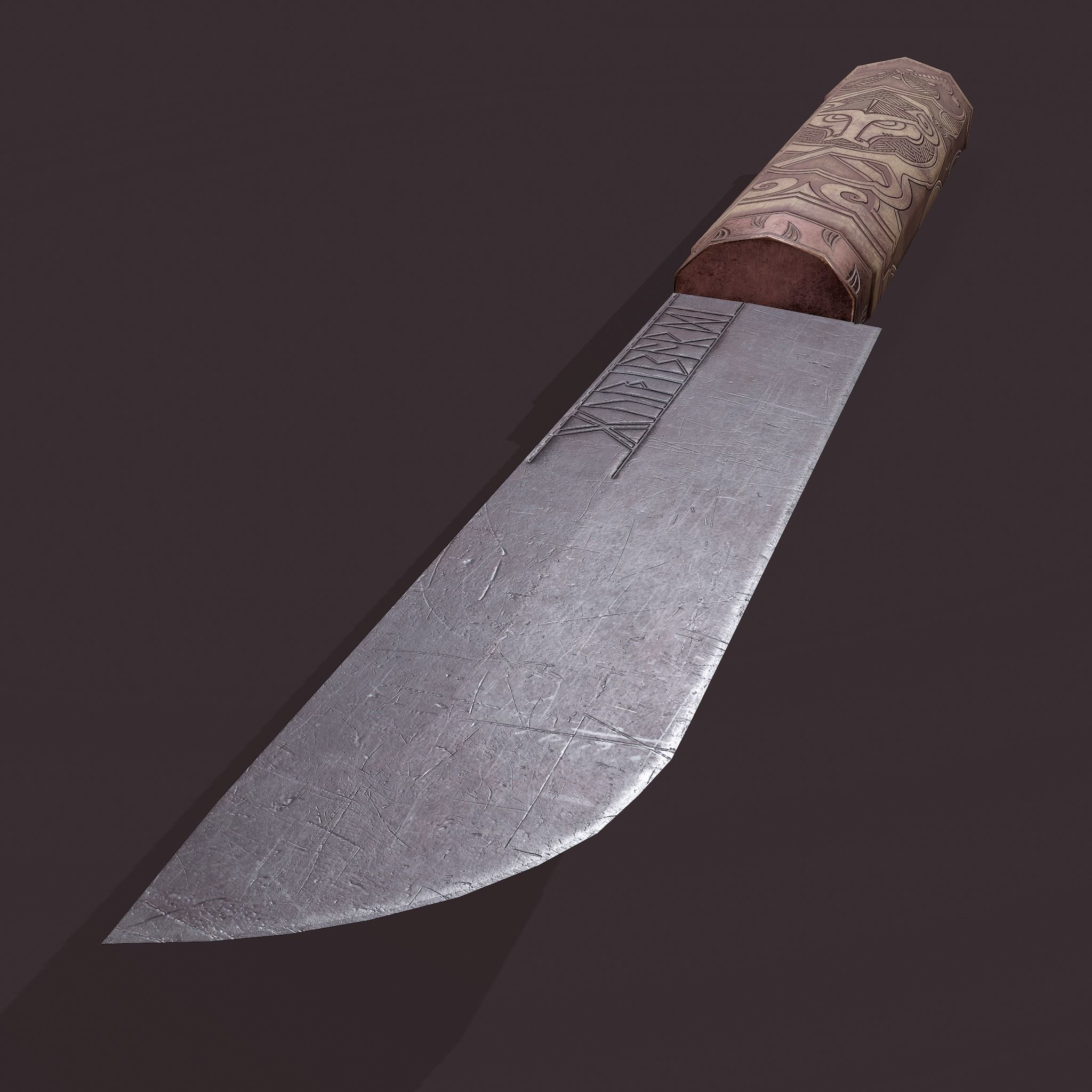 Viking Style Knife Low-poly 3D model_8