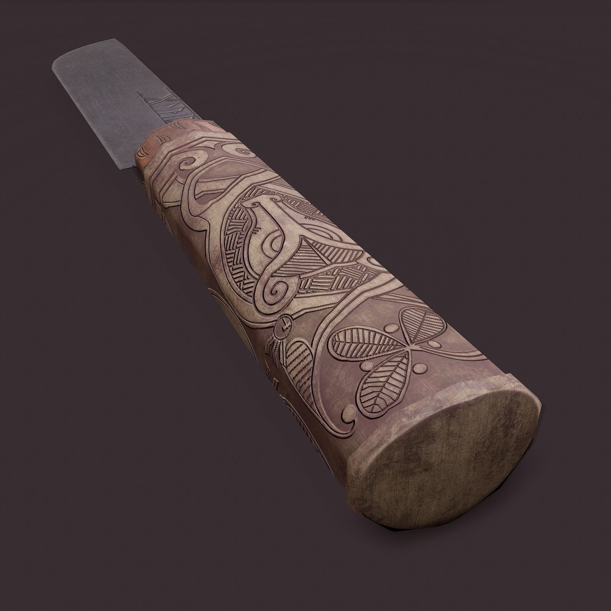 Viking Style Knife Low-poly 3D model_11