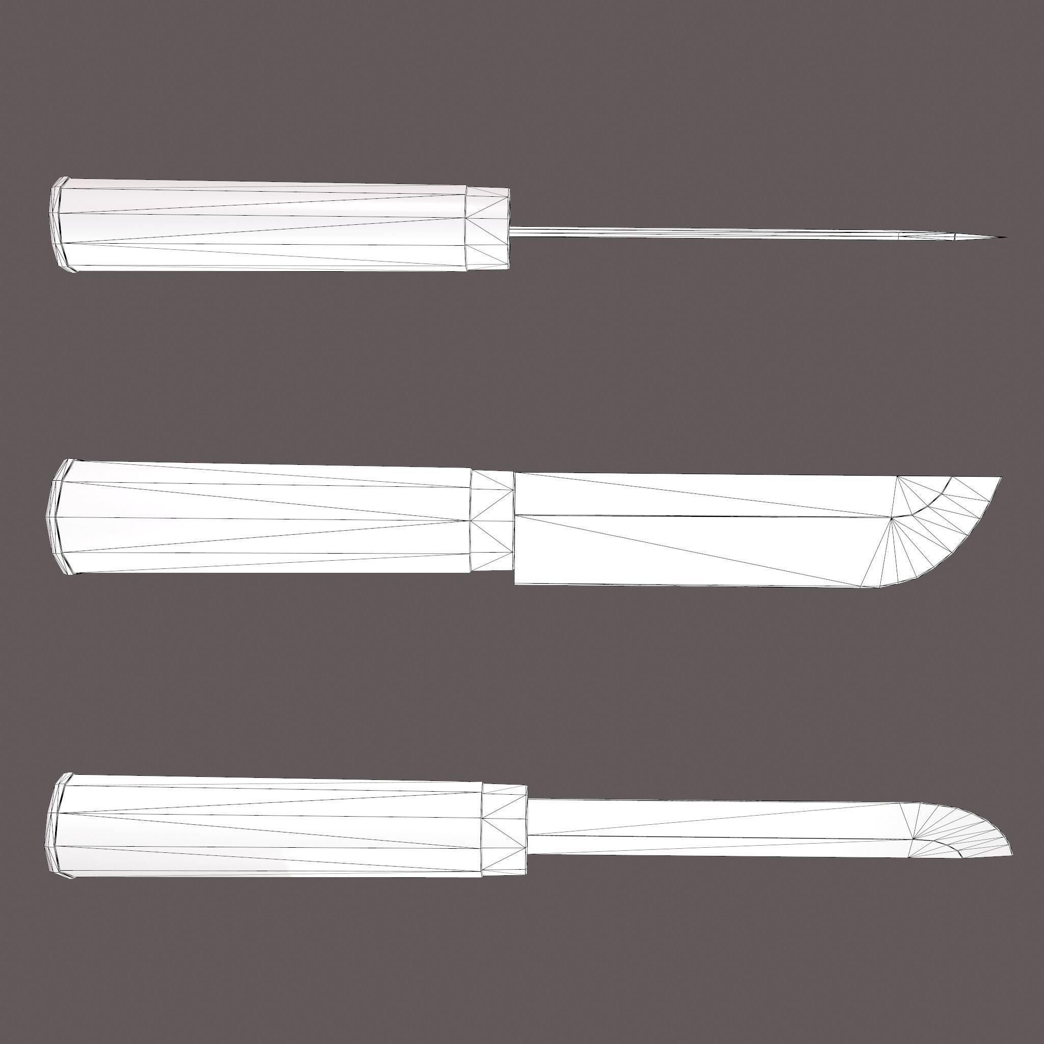 Viking Style Knife Low-poly 3D model_42