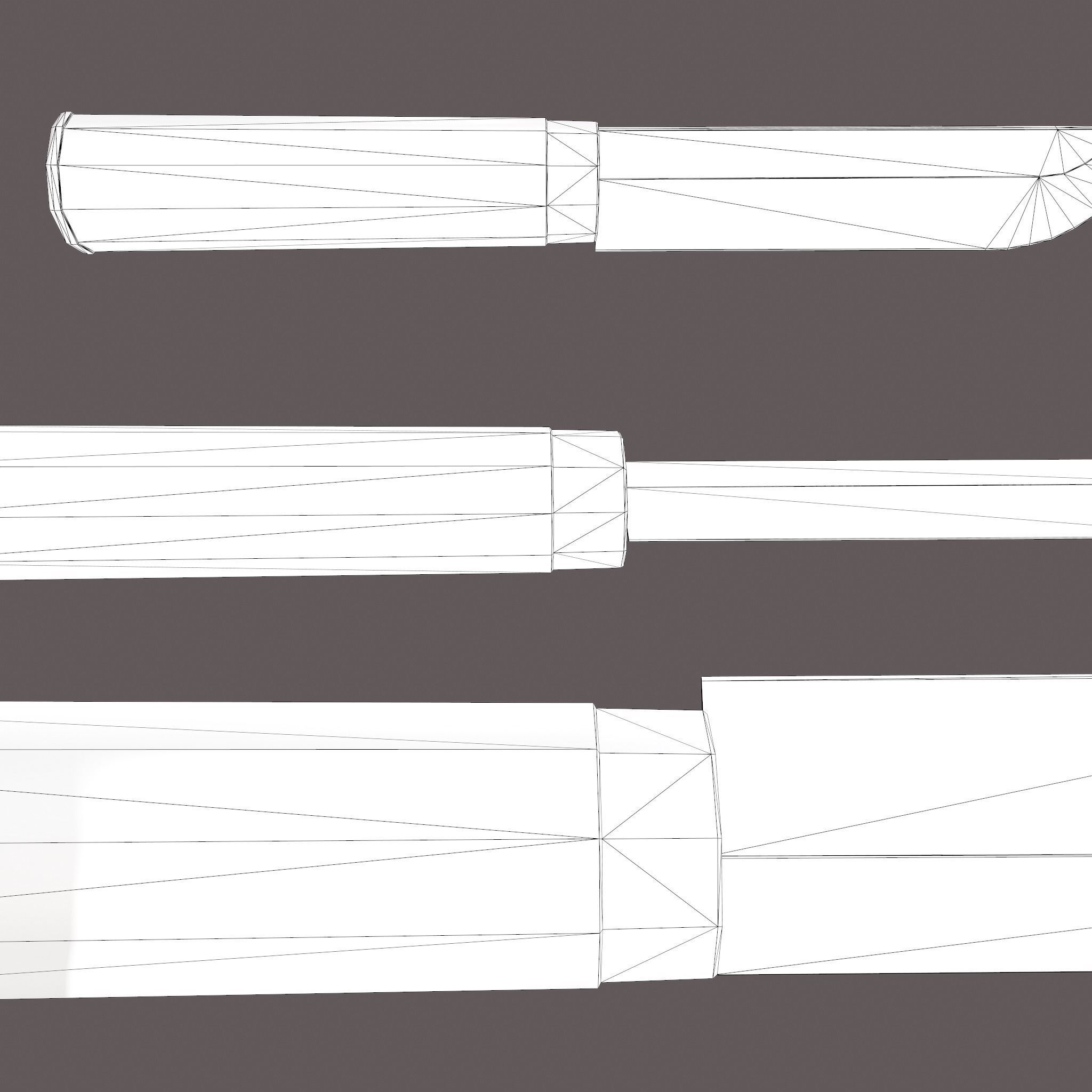 Viking Style Knife Low-poly 3D model_41