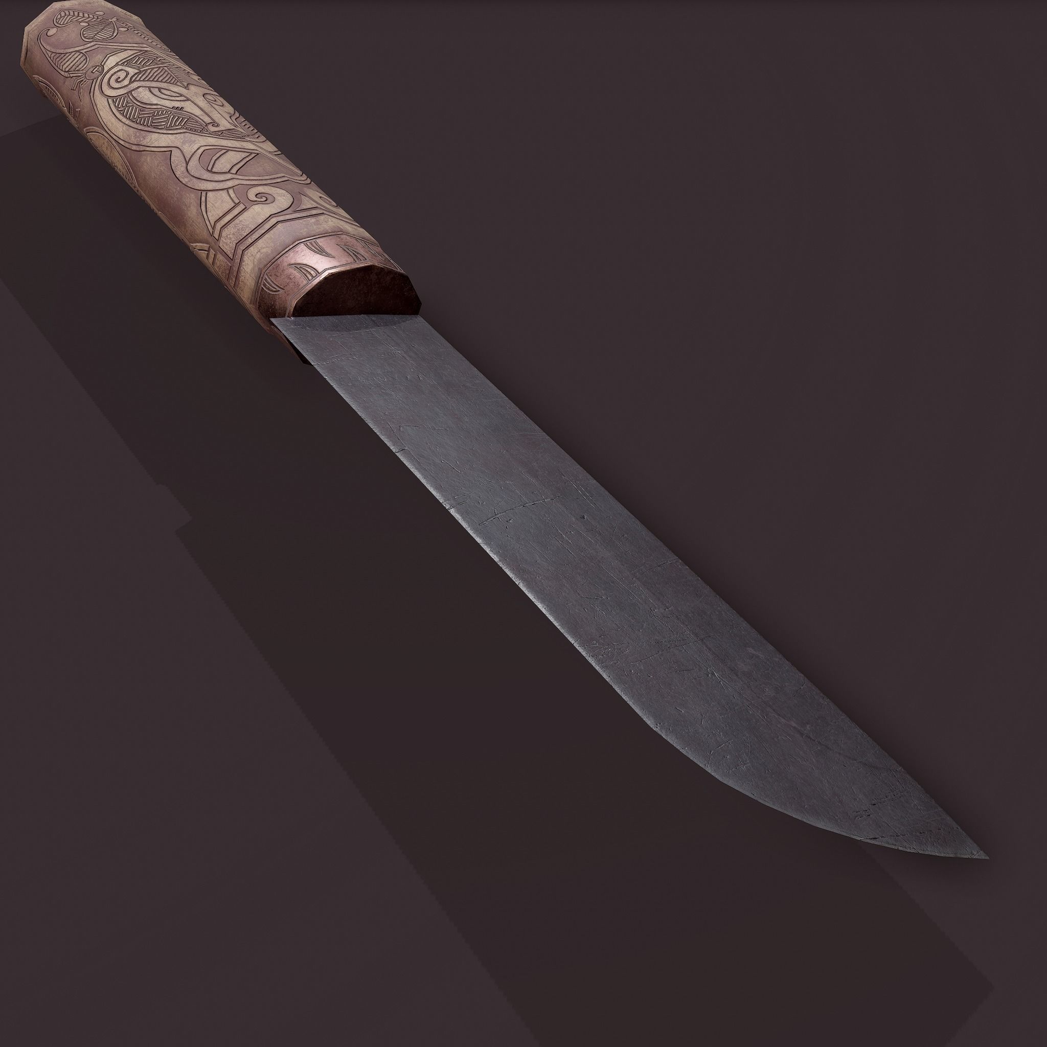 Viking Style Knife Low-poly 3D model_23