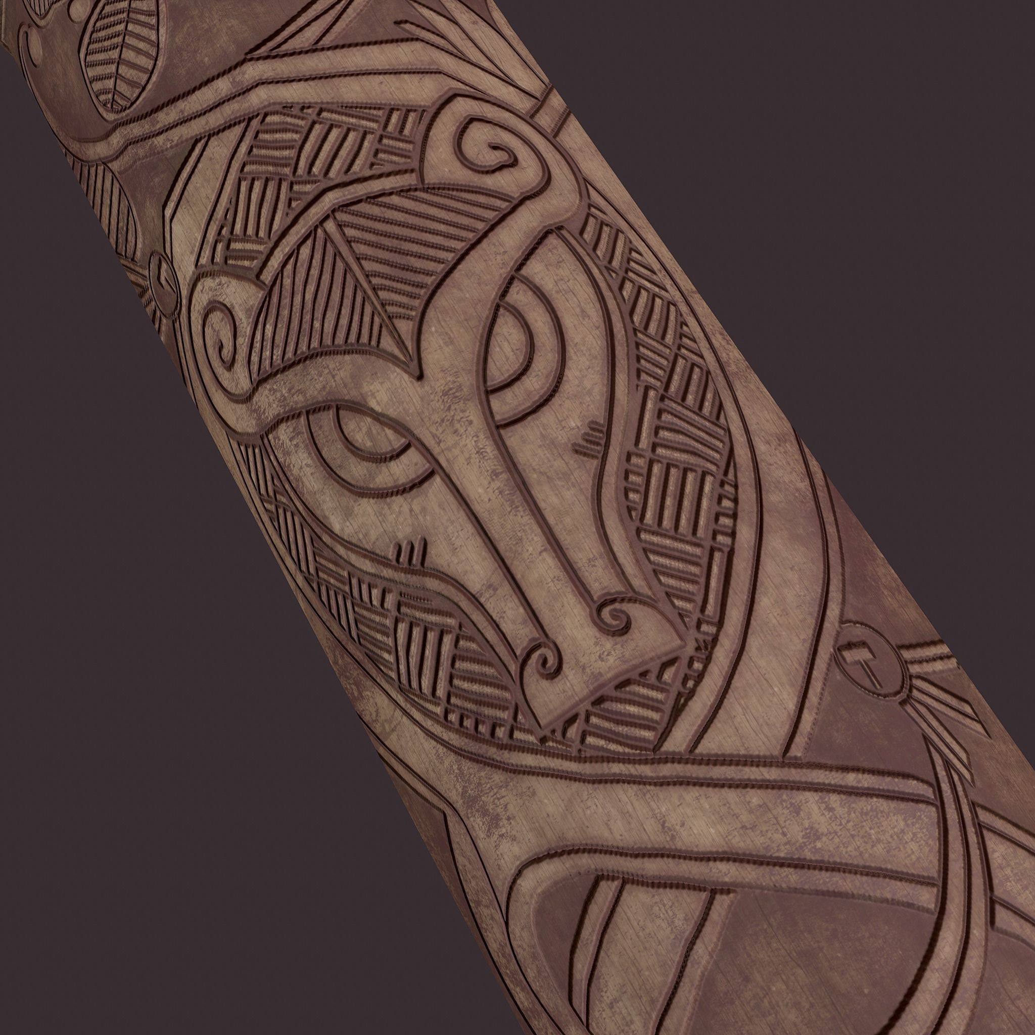 Viking Style Knife Low-poly 3D model_4