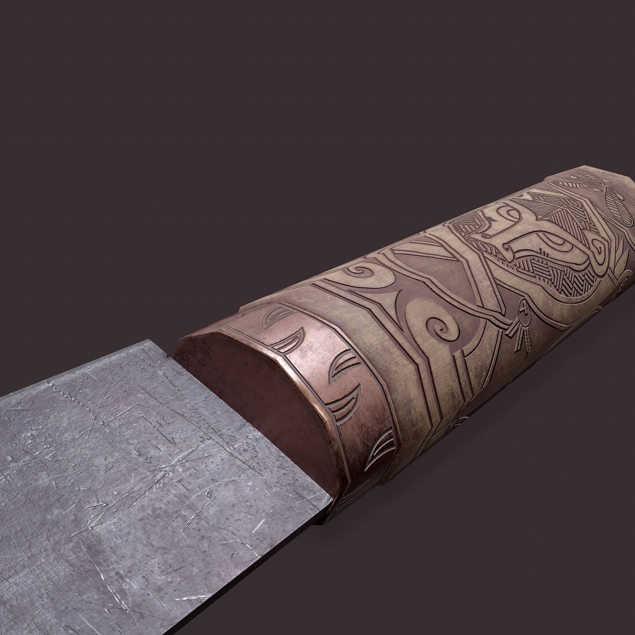 Viking Style Knife Low-poly 3D model_21